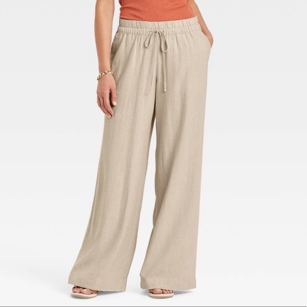 NWT Size Medium a new day Wide Leg Linen Pants